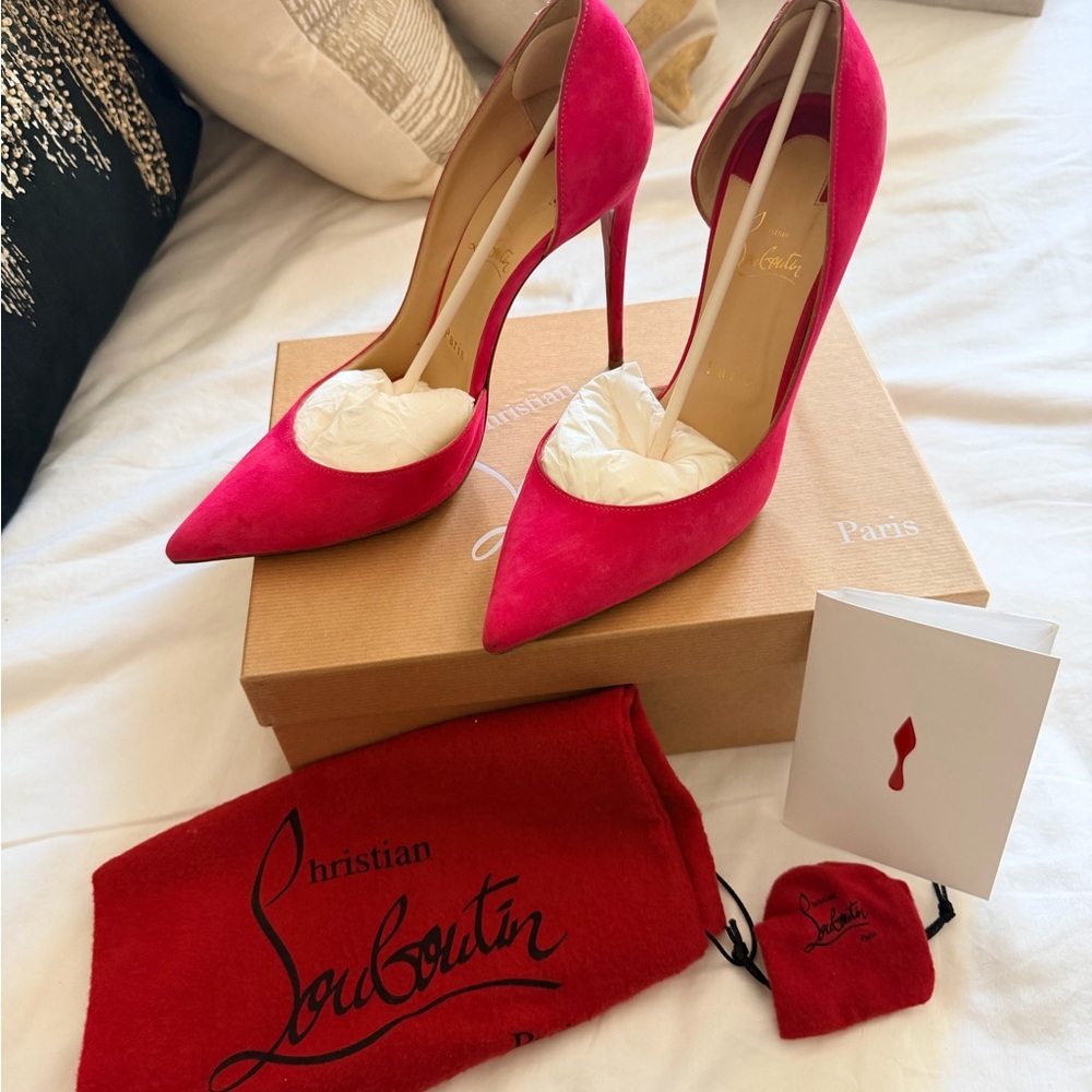 Christian Louboutin So Kate 100 Bengal Rose Suede Pumps 40